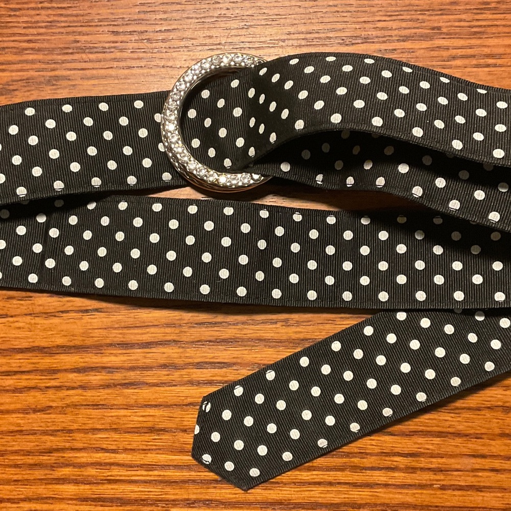 Express Black and White Polka Dot Belt